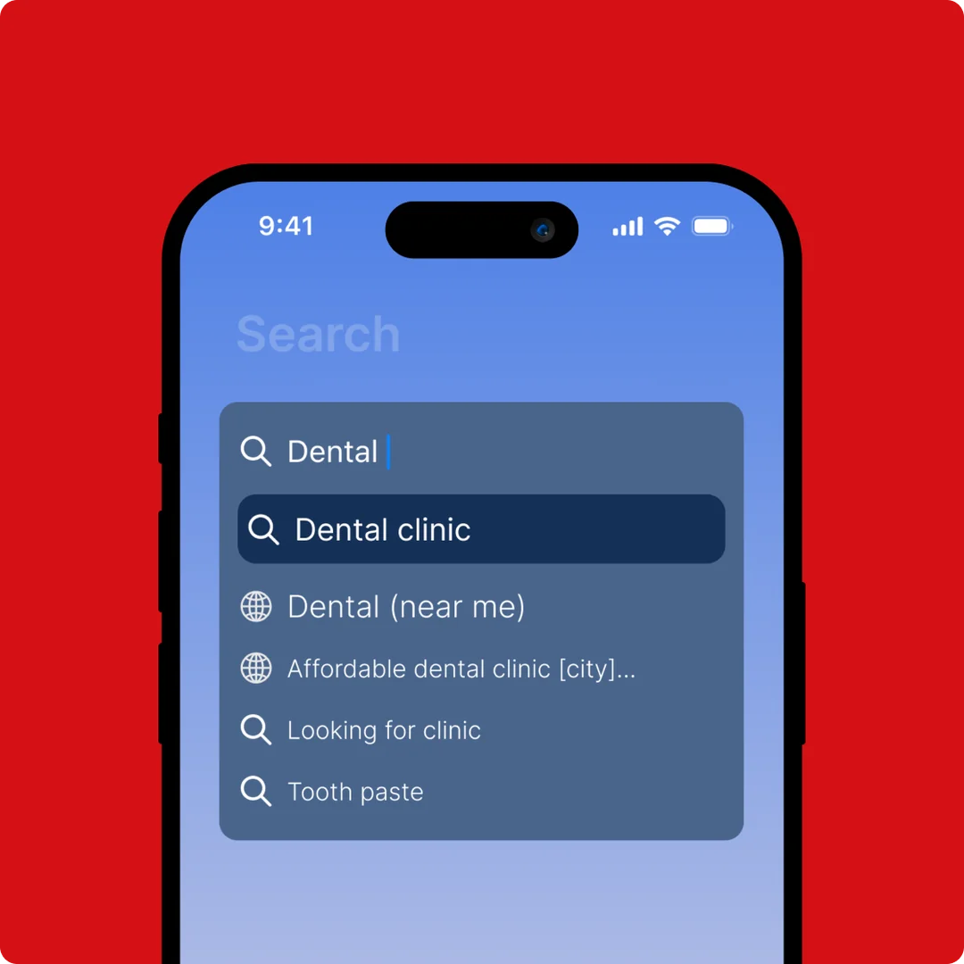 Search suggestions from a typed-in address